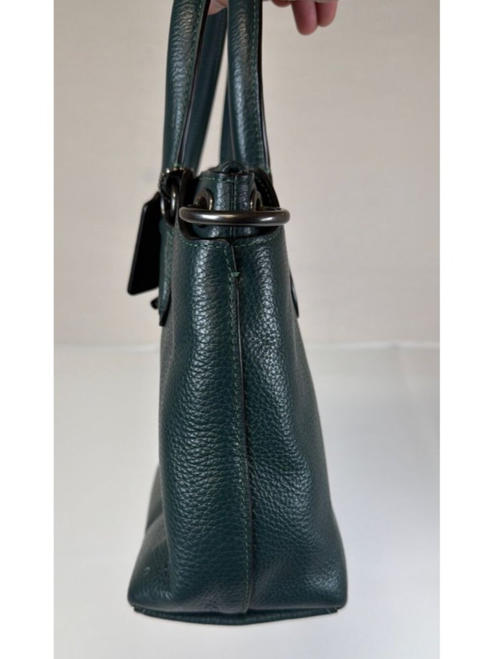COACH Brooke Carryall 28 Amazon Green Pebble Leather Crossbody Handbag L2161 - Picture 6 of 11